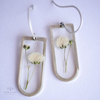 Cathedral Earrings - Silver plated Baby's Breath from Seed&SoilShop