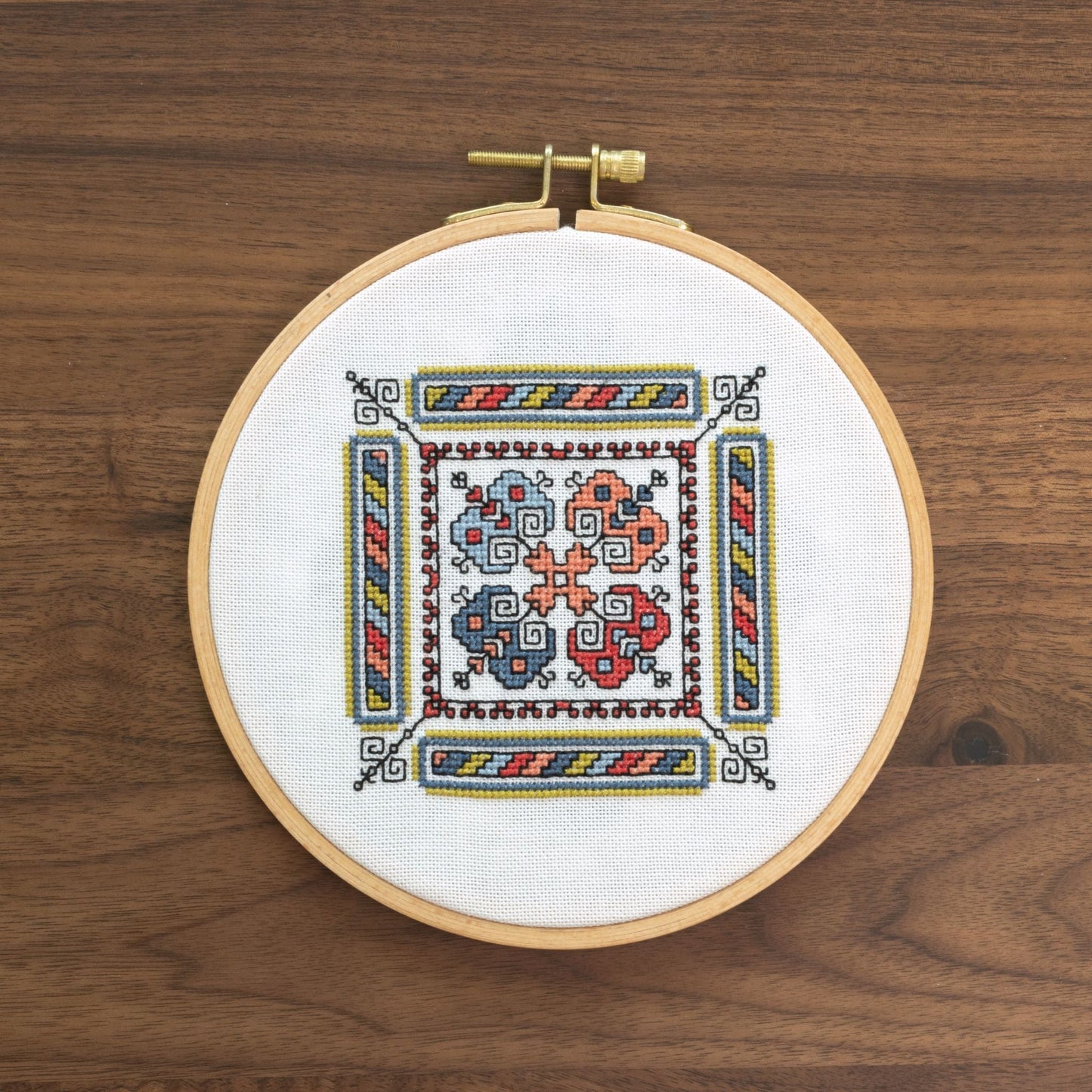 Kalamata Courtyard cross stitch hoop kit