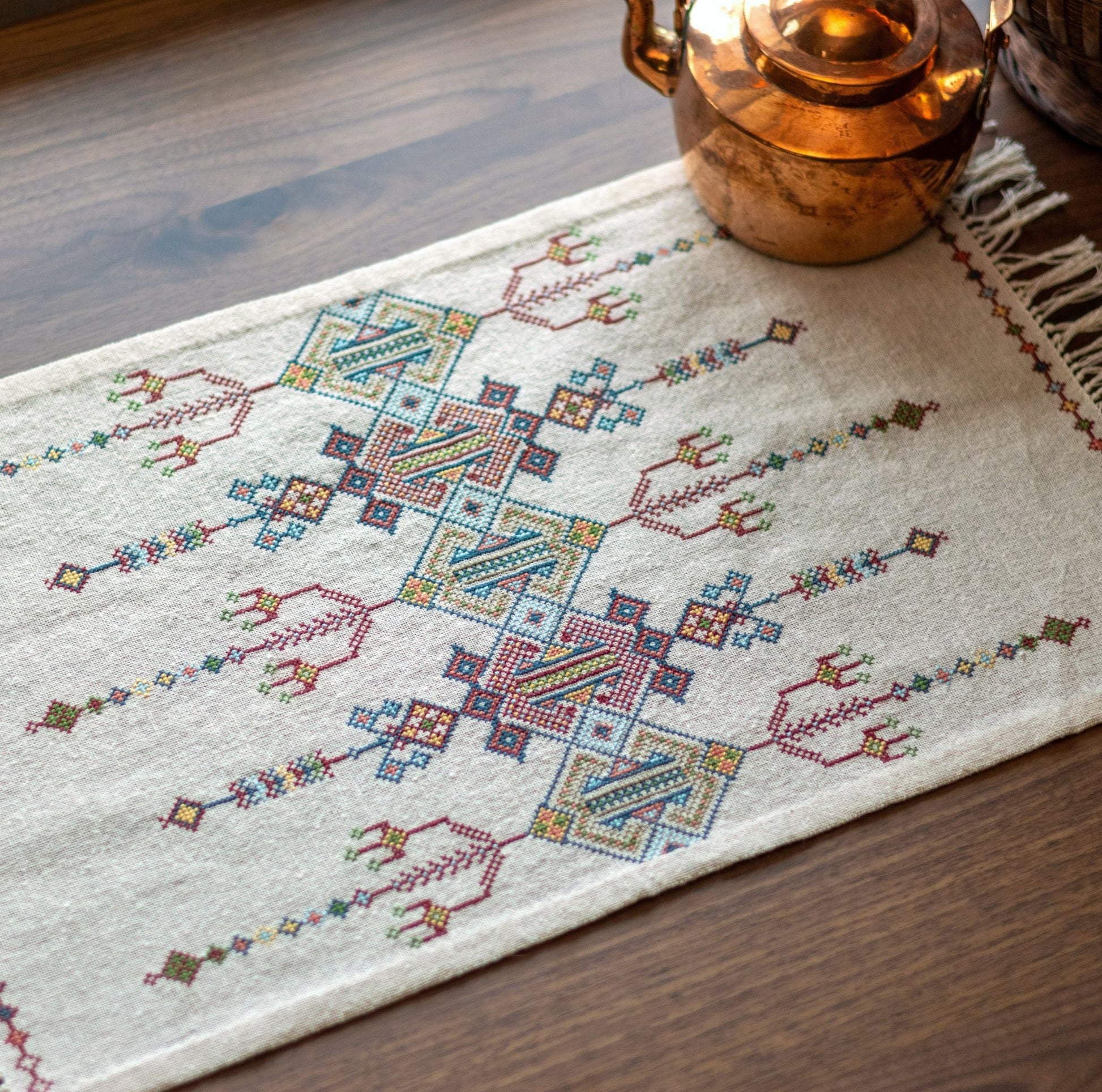 Kolimbari Diamonds cross stitch folk embroidery kit - Kit from Avlea Folk Embroidery