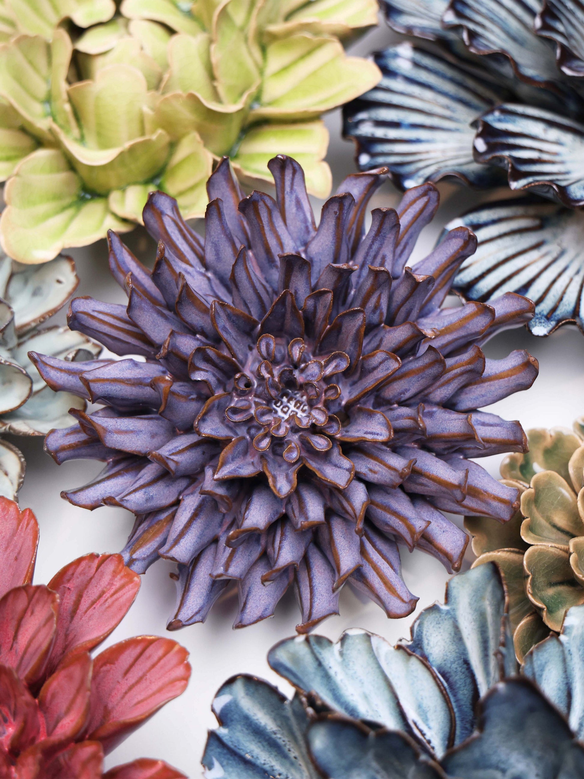 Ceramic Purple Dahlia - Sculpture from Ash & Rose