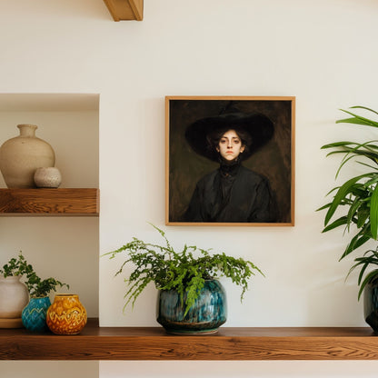 Halloween Witch Portrait Art Print: Spooky Wall Decor (Digital Download, 5 Sizes Included)