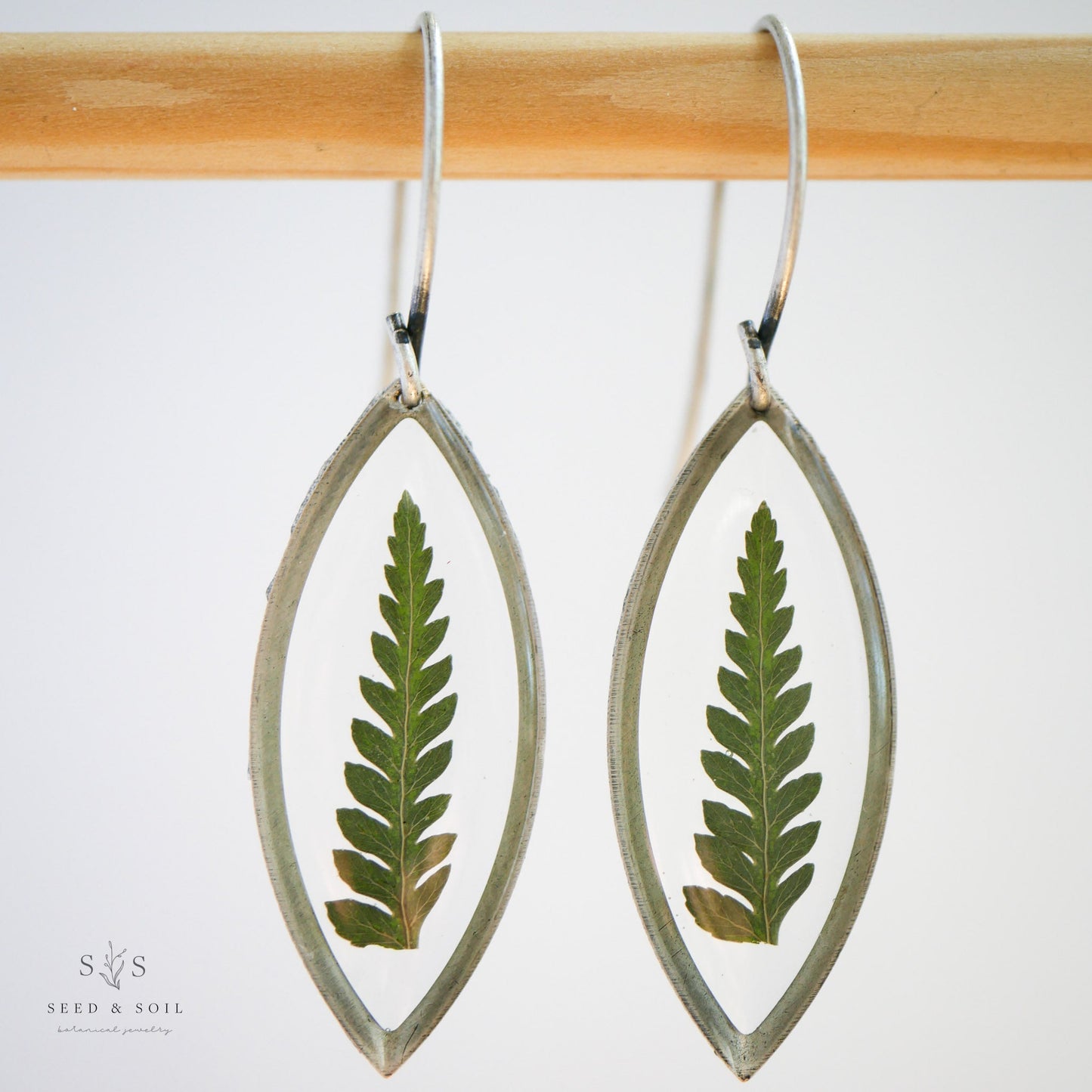 Marquise Earrings - Fern Sterling Silver plated from Seed&SoilShop