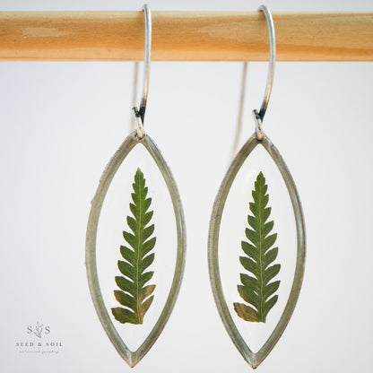 Marquise Earrings - Fern Sterling Silver plated from Seed&SoilShop
