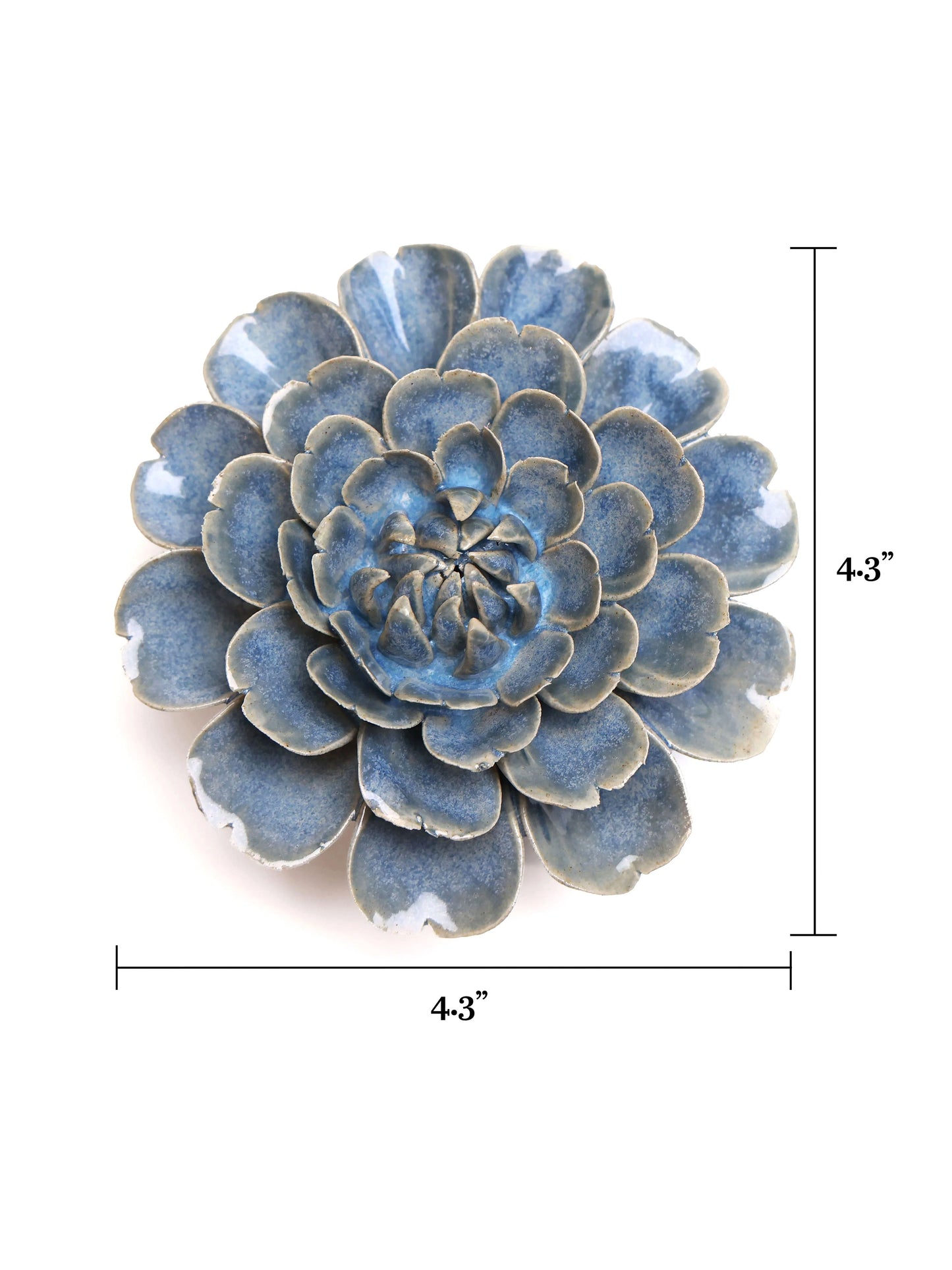 Ceramic Medium Blue Rose - Sculpture from Ash & Rose