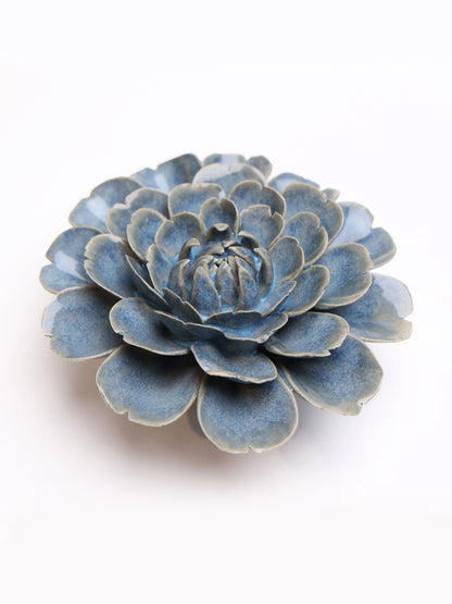 Ceramic Medium Blue Rose - Sculpture from Ash & Rose