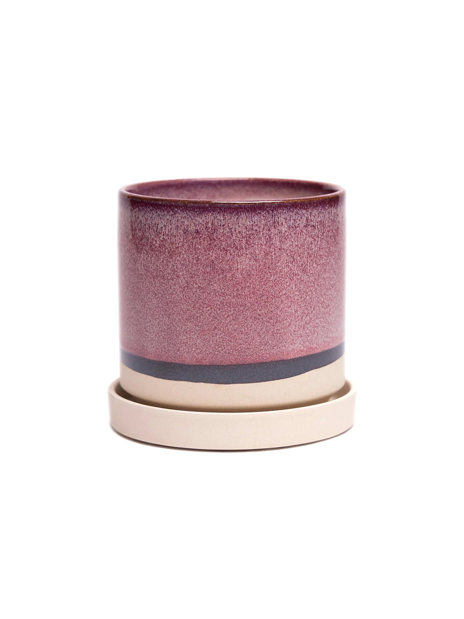 Burgundy Ceramic Plant Pot and Saucer - plant pot from Ash & Rose