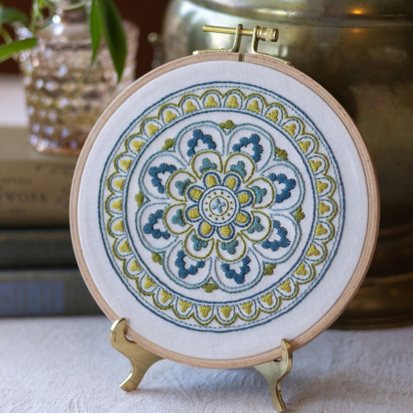 Myra Medallion embroidery hoop kit - Kit from Avlea Folk Embroidery