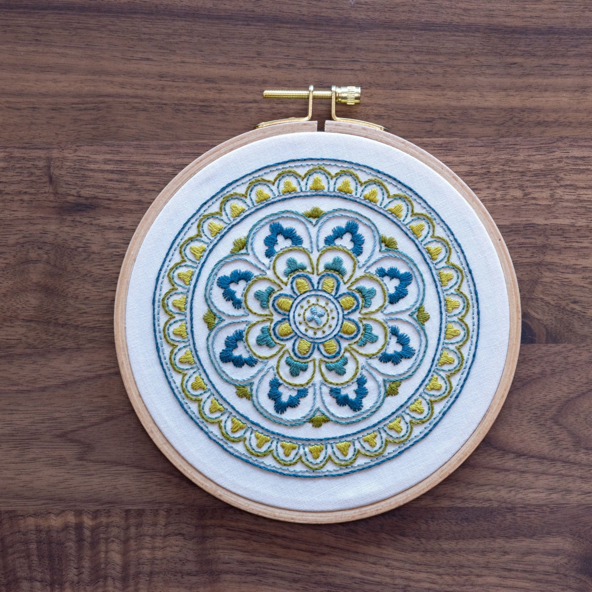 Myra Medallion embroidery hoop kit - Kit from Avlea Folk Embroidery