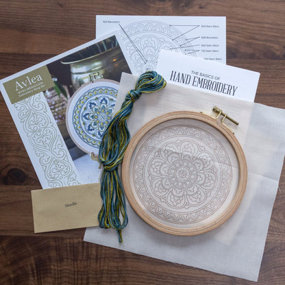 Myra Medallion embroidery hoop kit - Kit from Avlea Folk Embroidery