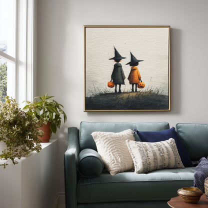 Halloween Printable Trick or Treat Wall Art, Original Artwork with 5 Aspect Ratios Included, Instant Digital Download, Printable Art