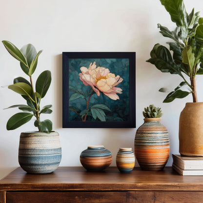 Pale Peony Flower Print: Floral Forest Wall Art (Digital Download)