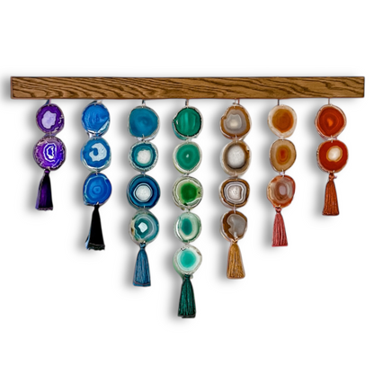 36-Inch Chakra Uma Agate Wall Hanging