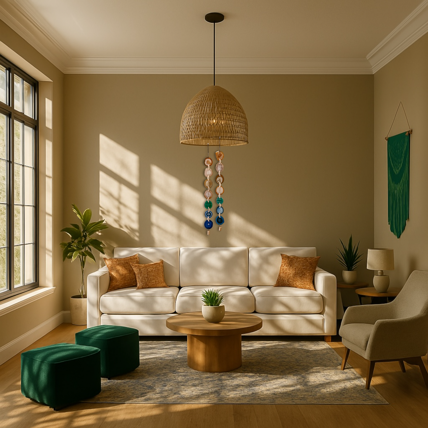 Natural Agate x Bell Garland Wall Hanging