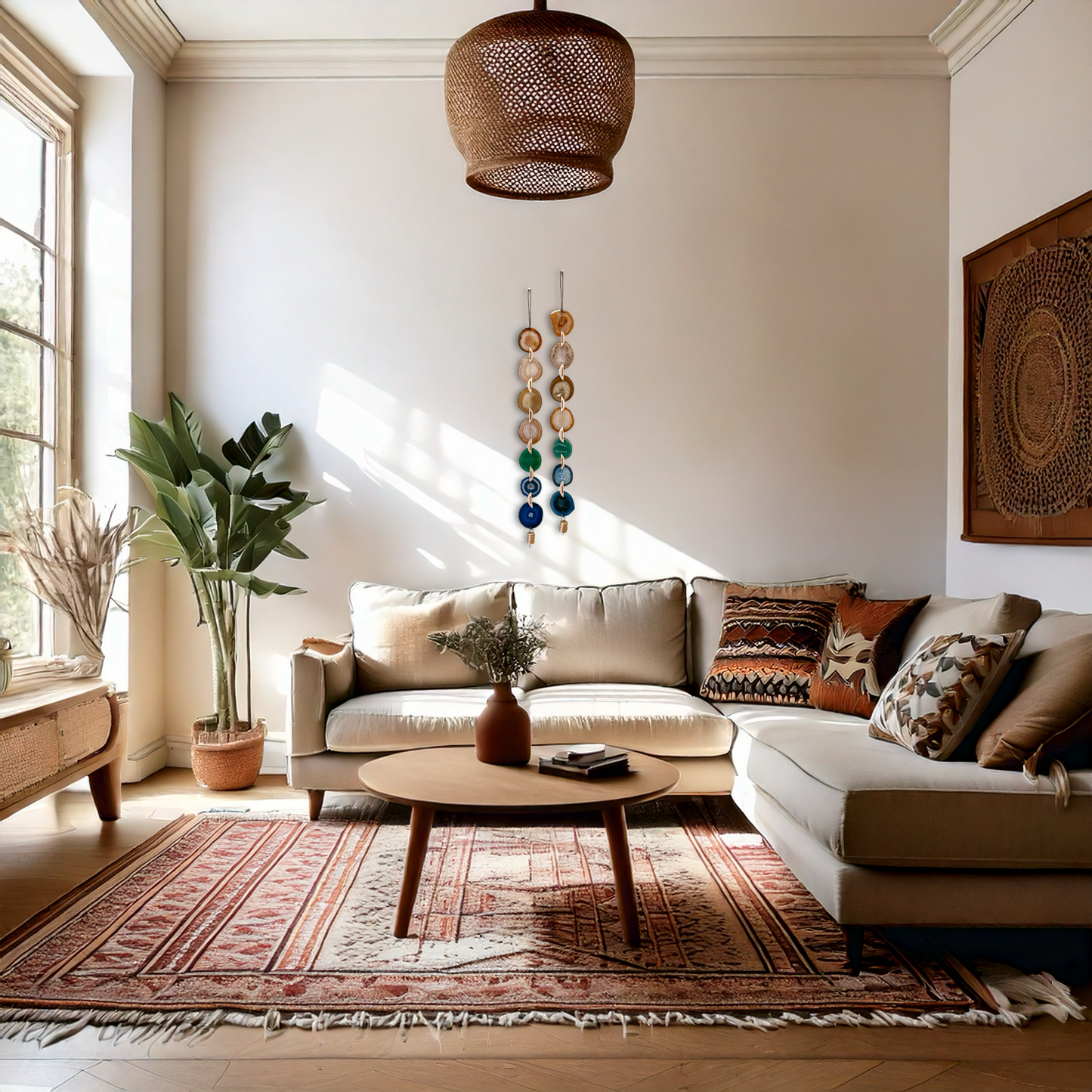 Natural Agate x Bell Garland Wall Hanging