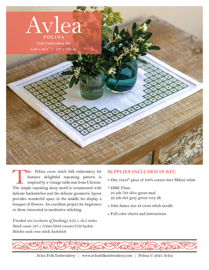 'BACK IN STOCK! Polina cross stitch folk embroidery kit