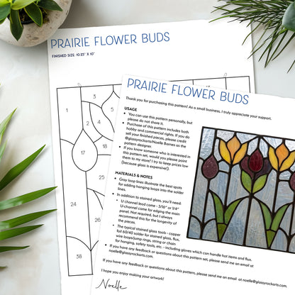 Flower Buds Prairie Stained Glass Pattern