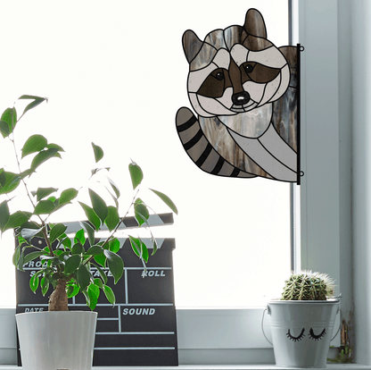 Raccoon Buddy Stained Glass Pattern