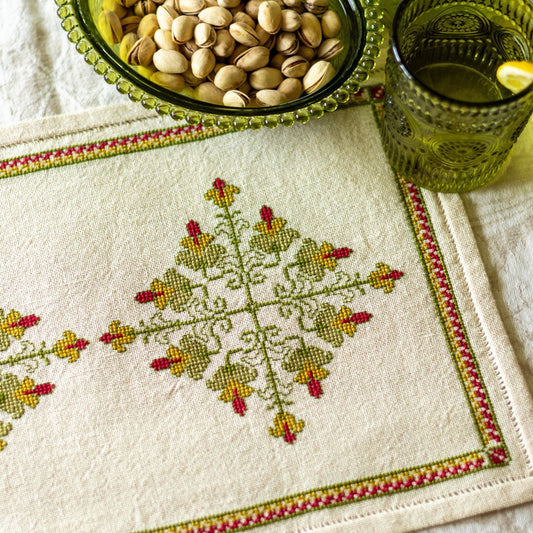 Rhodora cross stitch folk embroidery kit - Kit from Avlea Folk Embroidery
