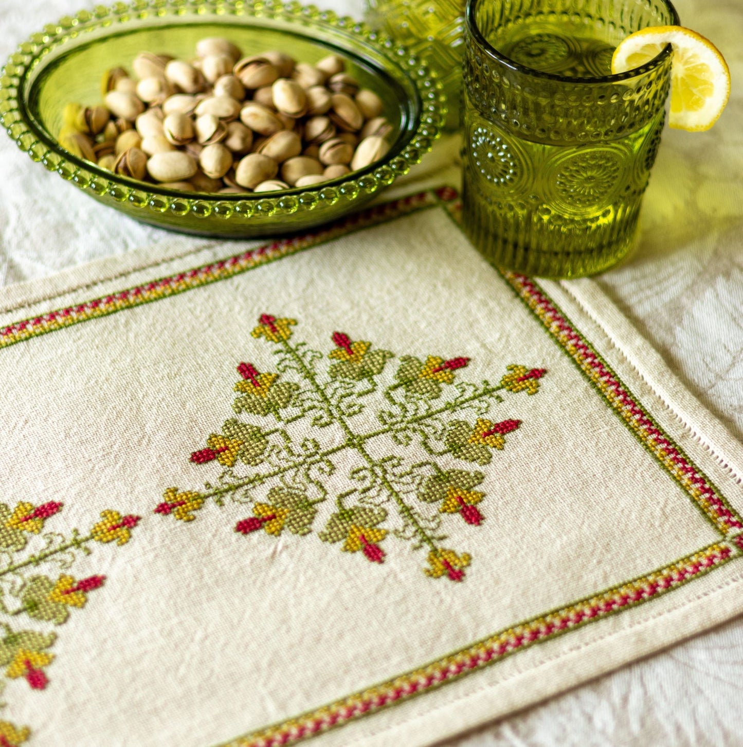 Rhodora cross stitch folk embroidery kit - Kit from Avlea Folk Embroidery