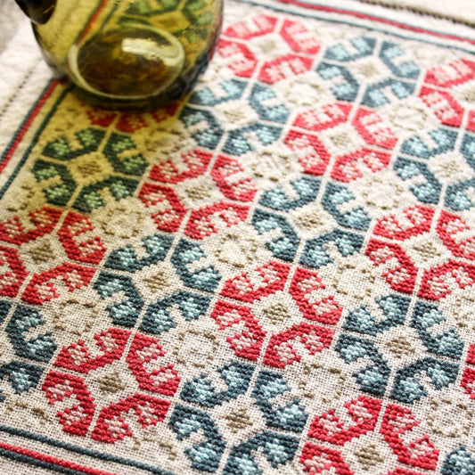 Roman Poppy cross stitch folk embroidery kit