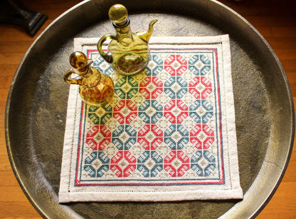 Roman Poppy cross stitch folk embroidery kit