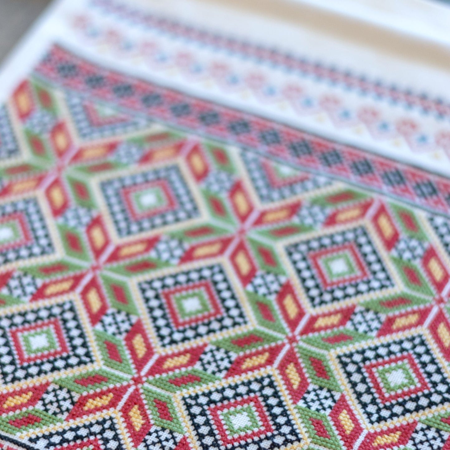 Scandinavian Sampler cross stitch folk embroidery kit - Kit from Avlea Folk Embroidery