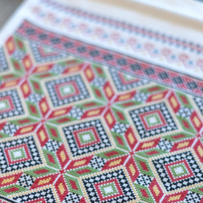 Scandinavian Sampler cross stitch folk embroidery kit - Kit from Avlea Folk Embroidery