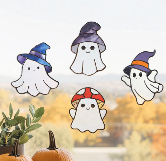 4 Cute Halloween Ghosts Patterns and PNGs