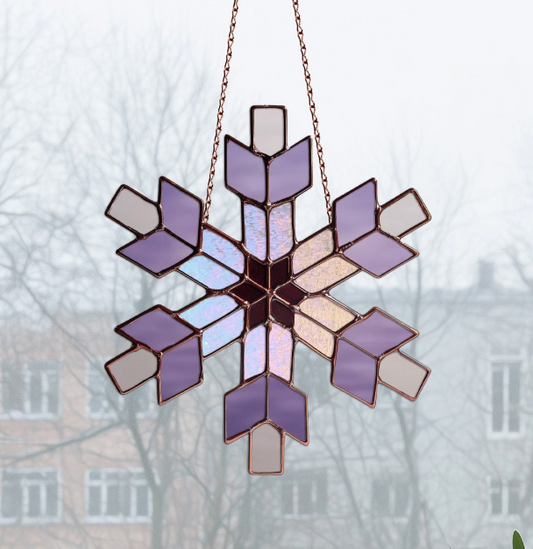 Southwest Snowflake Stained Glass Pattern and PNG