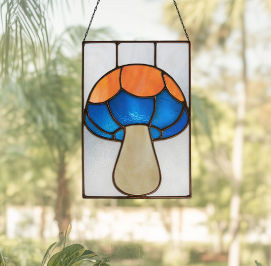 Mushroom Stained Glass Pattern and PNG
