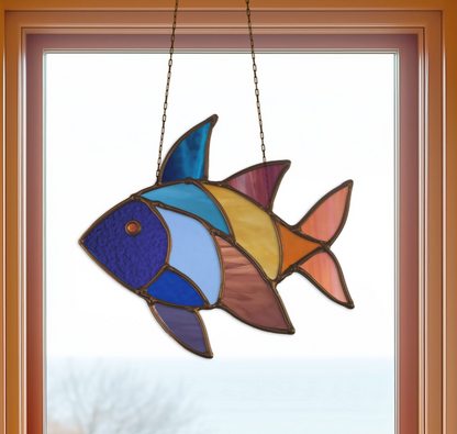 Fancy Fish Stained Glass Pattern and PNG