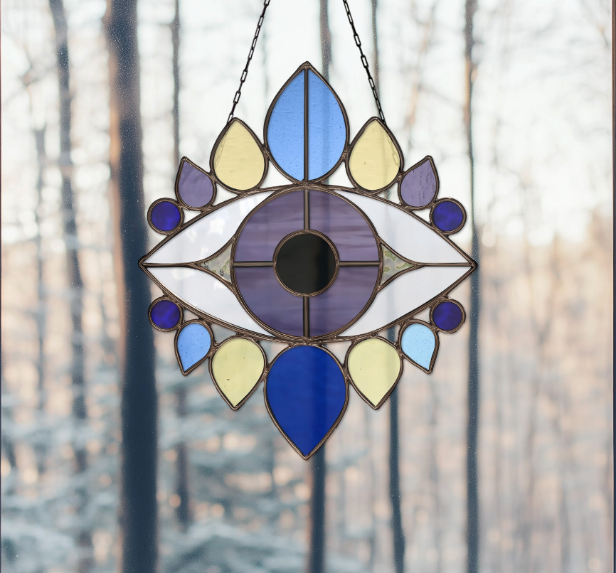 Evil Eye Stained Glass Pattern and PNG - Crafting Patterns & Molds from GlassyRock Arts