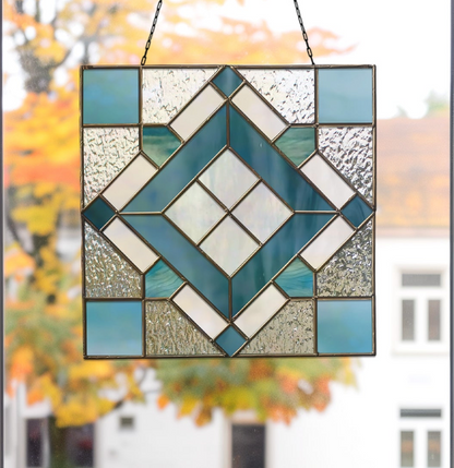 Geometric Quilt Square Pattern with PNG