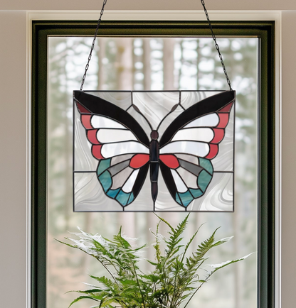 Butterfly Panel Stained Glass Pattern with PNG