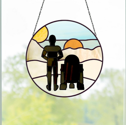 Tatooine Landscape Stained Glass Pattern - Crafting Patterns & Molds from GlassyRock Arts