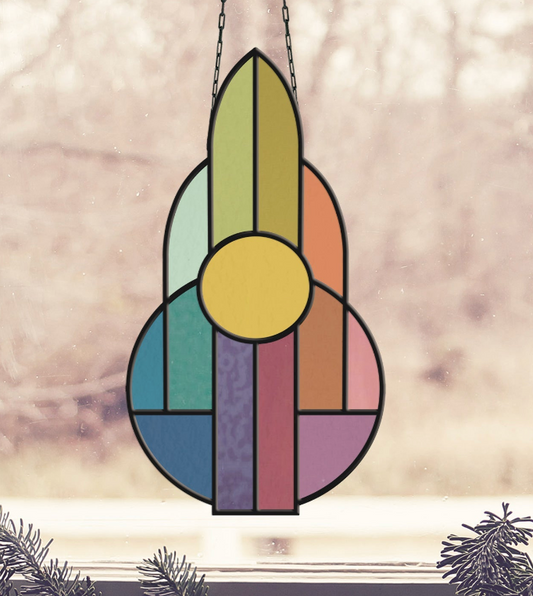 Art Deco Rainbow Stained Glass Pattern