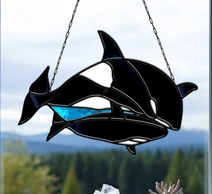 Orca Whale Stained Glass Pattern