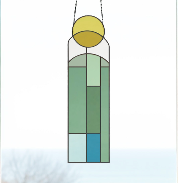 Abstract Sunset Stained Glass Pattern - Crafting Patterns & Molds, from GlassyRock Arts