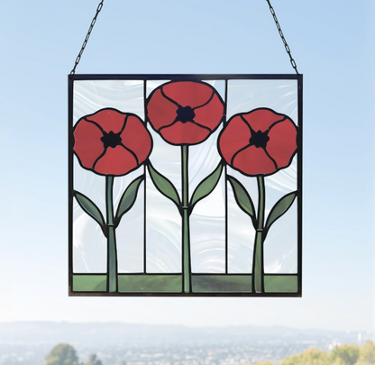 Prairie Poppies Stained Glass Pattern