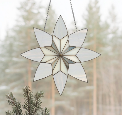 Art Deco Snowflake Stained Glass Pattern
