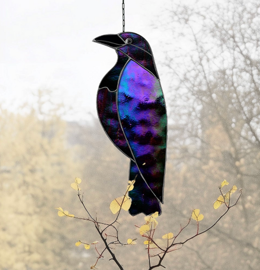 Raven Stained Glass Pattern