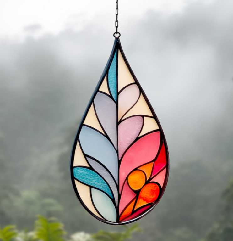 Cactus Stained Glass Teardrop Pattern - Crafting Patterns & Molds, from GlassyRock Arts