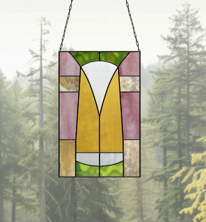 Art Deco Stained Glass Panel Pattern - Crafting Patterns & Molds, from GlassyRock Arts