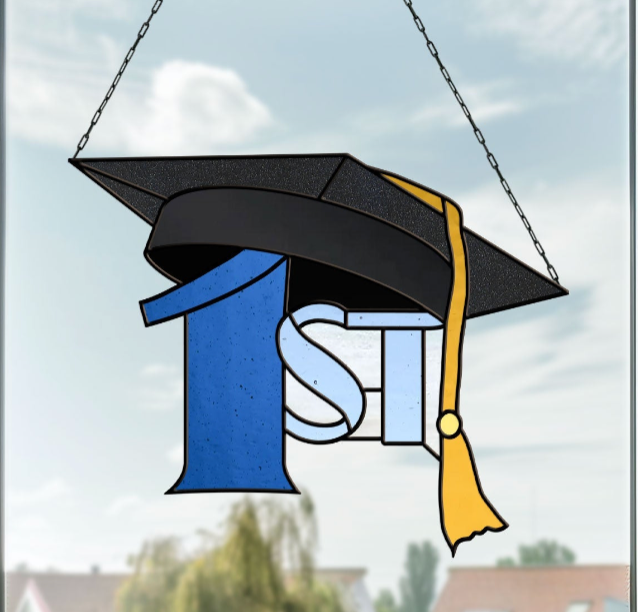 1st Graduate Cap Stained Glass Pattern