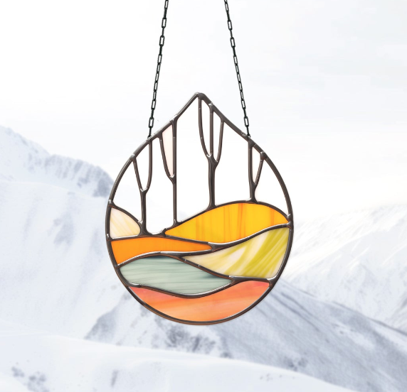 Forest Stained Glass Teardrop Pattern