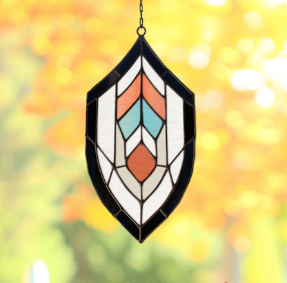 Abstract Stained Glass Feather Pattern