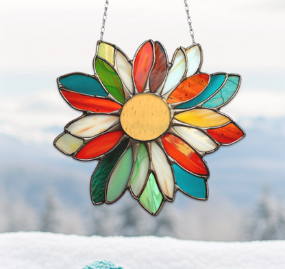 Folk Art Flower Stained Glass Pattern