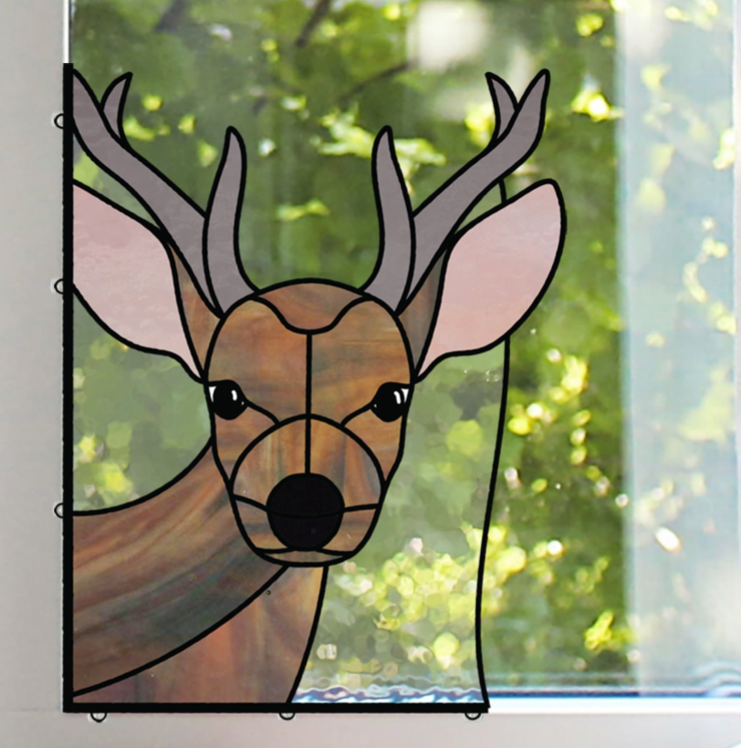 Young Buck Deer Stained Glass Pattern