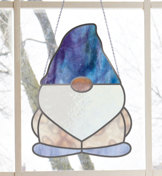 Gnome Stained Glass Pattern - Crafting Patterns & Molds, from GlassyRock Arts