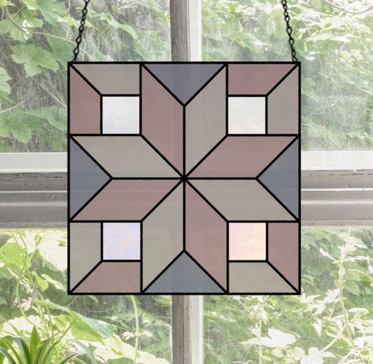 Geometric Stained Glass Cross Pattern